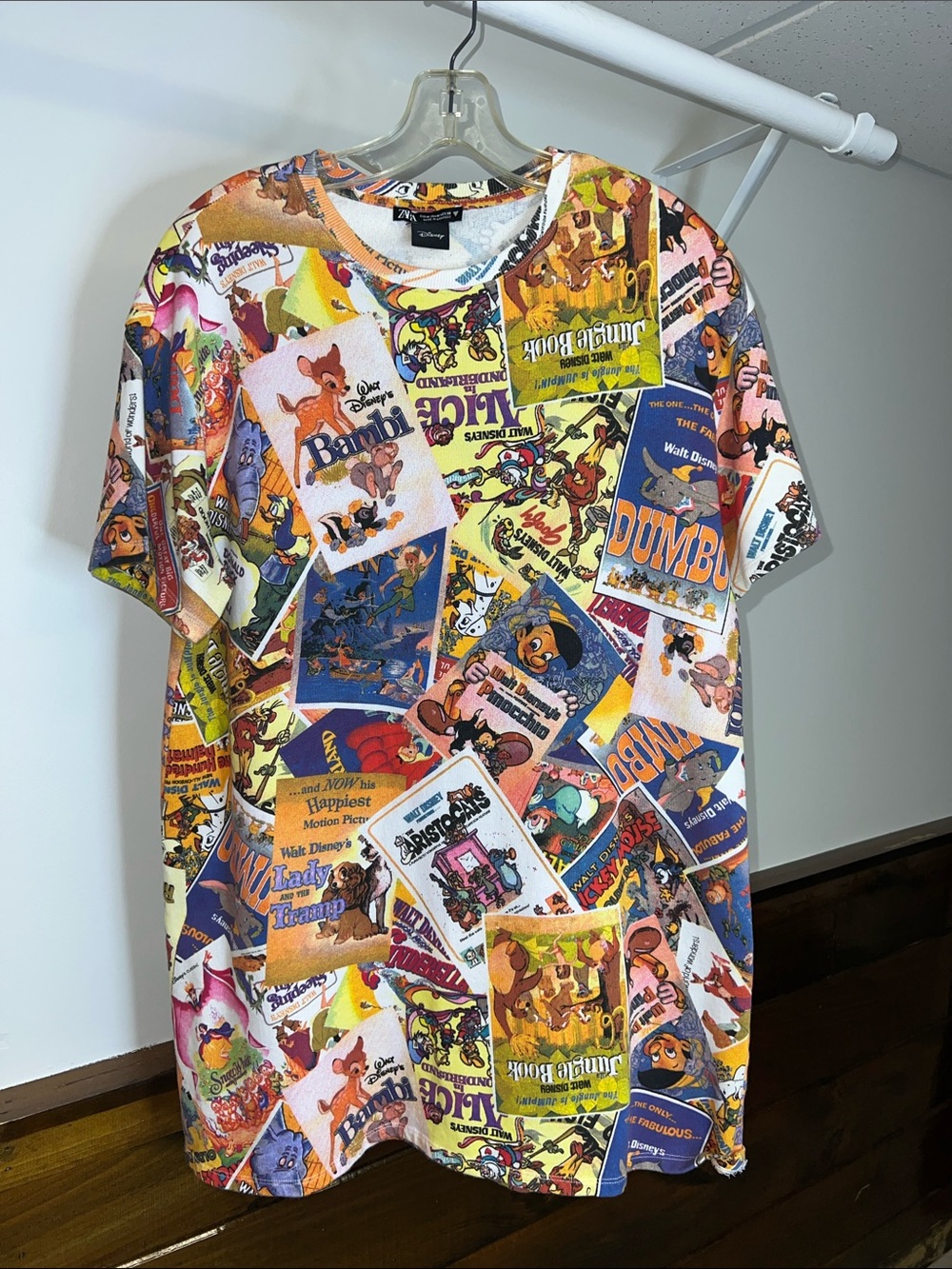 Zara x Disney Classic Disney Movie Poster Collage Short Sleeve Shirt Dress- M